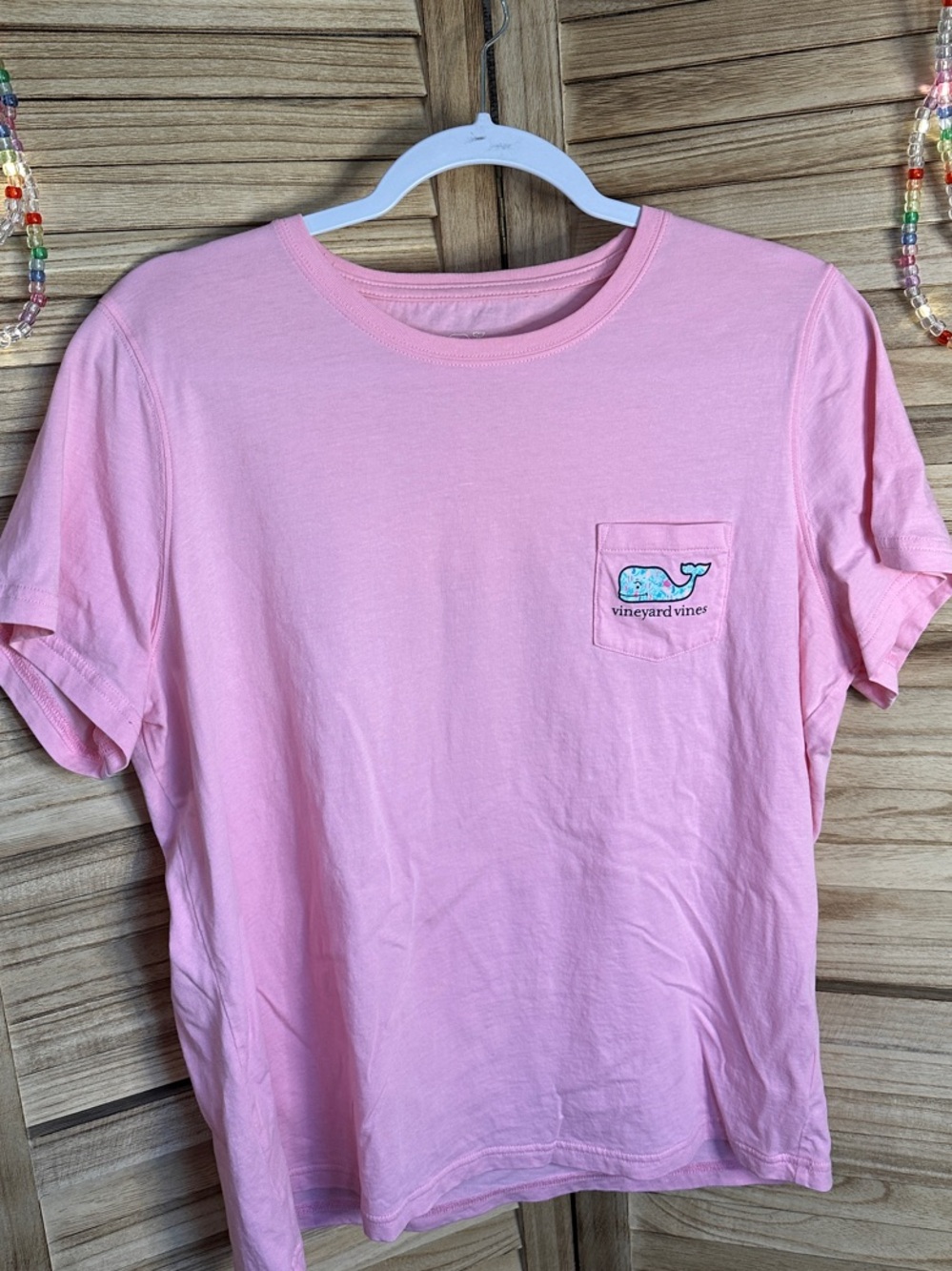 Vineyard Vines Light Pink Pocket Tee with Whale Logo